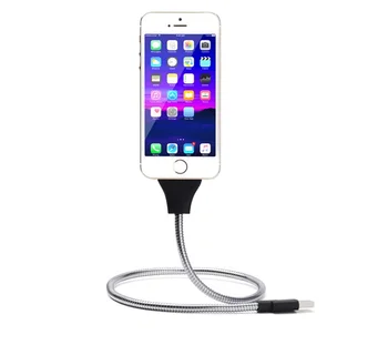 Prilagodljiv Nosilec za Telefon, Leni Nosilec Stand UP USB Polnjenje Stand Up Kabel telefonskega Polnilnika Nosilec iPhone Huawei Samsung Android
