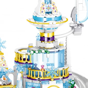 Princesa Snow Queen Ledu Gradu Sneg Številke Združljiv z Dekleti Prijatelji Stavbe, Bloki, Opeke, Igrače za Otroke