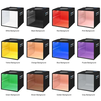 PULUZ Foto Studio Luč, Škatla z 12 Barv Ozadja Mini Namizni Lightbox Fotografija Soft Box za Fotograranje Polje Šotor Obroč Svetlobe