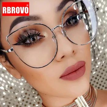 RBROVO 2021 Kovinski Cat Eye Glasses Okvir Ženske Oversize Očal Okvir Za Ženske blagovne Znamke Oblikovalec Jasno, Leče Očala Okvir Ženske