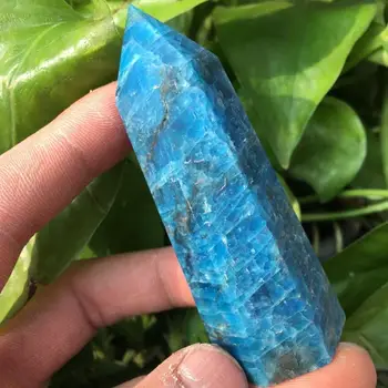 Redka naravna modra apatite kristalno točke naravne crystal reiki healing 70-80 MM