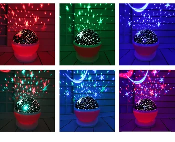 RGB LED Projekcija Samorog lučka USB 5V baterija napaja noč svetlobe otroke, otroška Darilo spalna svetlobe spalnica nočno omarico lučka