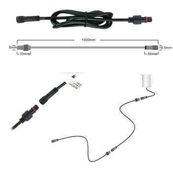 Silikonski Kabel z DC Priključkom 2/3 Pin 1m Kabel Podaljšek CE, RoHS Vzporednih Žic za Vodotesno LED Žarometi
