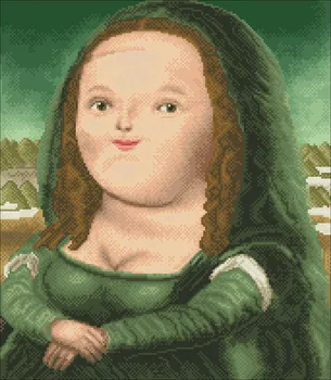 Smešno Mona Lisa smile navzkrižno šiv paket 18ct 14ct 11ct belo krpo ljudi ženska kit vezenje DIY ročno needlework