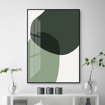 Sodobno Abstraktno Geometrijske Zeleno Barvo Platno Stensko Slikarstvo Umetnost Fotografije, Plakati, Tiskanje Za Spalnico Doma Dekor Brez Okvirja