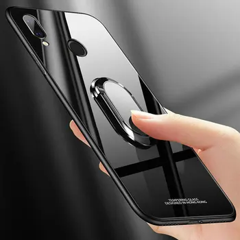 Stojalo Obroč Pokrov Magneta Za Xiaomi Redmi Opomba 4 5 Pro 4A 5A 4X PLUS Y1 lite Primeru Težko Kaljeno Steklo Zaščitno Nazaj Primeru Zajema