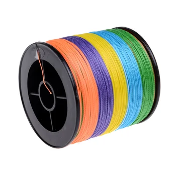 Super močan mavrica 500M pleteni žice pe vlaknin, ribolov line spekter multi-color 4 sklope 6 lb-80 KG multifilamentno line