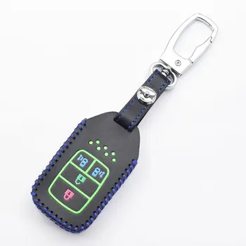 Svetlobna Usnje Avto Ključ Kritje Za Honda Odyssey 4 Gumbi, Pametna Brez Ključa Za Daljinsko Fob Zaščitnik Primeru Keychain Vrečko Auto Dodatki