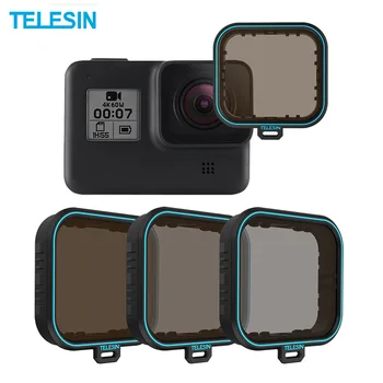 TELESIN 3 Pack Gopro ND Filter Set Objektiv Zaščitnik ND4 ND8 ND16 Nevtralni Filter za Gopro HERO 7 6 5 Črni Accessoreis