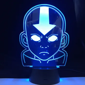 The Last Airbender Prostor 3D, LED Nočna Lučka Coloful z Remote Touch Senzor za Dekoracijo Srčkan Darilo Za Otroke Darilo Spusti Najboljših
