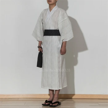 Unisex Samurai Tradicionalni Japonski Kimono Oblačila za Moške, Yukata Cosplay Obi Pižamo Nastavite Bombažno Haljo Japonska 9Style Mehko Obleke