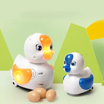 Univerzalni Rotacijski O Jajc Gos s Svetlobo, Glasbo, Igrače za Otroke Smešno Električni Živali Izobraževalne Igrače za Otroka Darilo