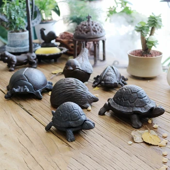 Ustvarjalne Osebnosti Retro Evropski Stil Litega Železa Rezervoar Živali Tortoise Okrasek Ključ Polje Home Dekoracijo Pepelnik
