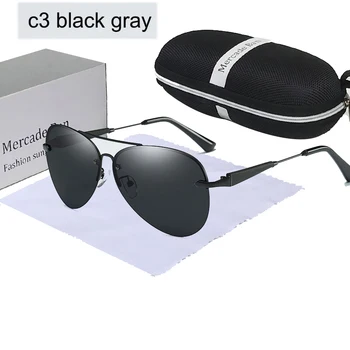 UV400 sončna Očala Moških Polarizirana Vožnje mercade Očala blagovne Znamke Oblikovalec Očala Kovinski Rimless Retro Gafas De Sol Hombre