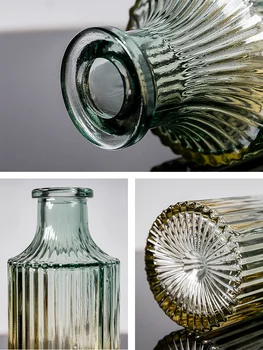 Vaze za Cvetje Nordijska Dekoracijo Doma Pregleden Hydroponic Steklena Vaza Dom Dekoracija dodatna Oprema Dnevna Soba Dekoracijo