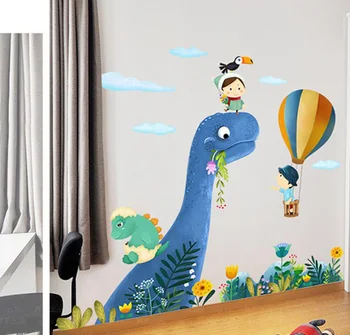 Velik Dinozaver Park stenske Nalepke za Otroke, Soba za Izmenljive Vinil Vrtec Umetnosti Nalepke PVC Plakat CartoonWall Nalepke Doma Dekor
