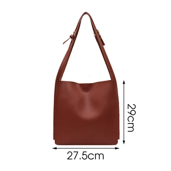 Vintage Velike Tote vrečko 2020 Moda New Visoke kakovosti PU Usnja Ženske Oblikovalec Torbici Visoka zmogljivost Ramenski Messenger Bag