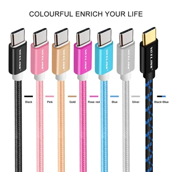 VOXLINK Kabel USB TypeC 10pack Najlon Pleteni Hitro Polnjenje Kabel Za Samsung Galaxy Za HTC 10 Macbook Xiaomi Mi8 A1 Polnjenje Kabel