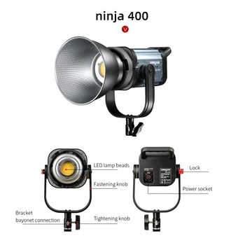 Weeylite ninja400 150W Bi-color 2500k-8500k LCD LED Video Luč Neprekinjeno Bowens Gori Studio Svetlobe App Nadzor
