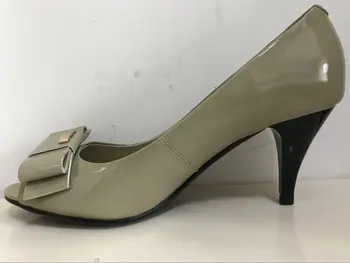 Weiyishi 2018 Nove sivo urad dama sandali lakastega usnja ženski čevlji z visoko peto ženske čevlje