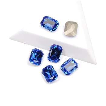 YANRUO 4627 Najboljše Kakovosti Stekla Material Okrasnih, temno modra Barva Octagon Obliko Ribolovne Nohtov Na Nosorogovo Za 3D Nail Art Gems