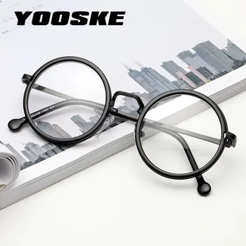 YOOSKE Retro Krog Žensk Eyeglass Okvir Jasno Objektiv Kratkovidnost Očala Okvirji Moških Pregleden Optični Recept Eye Glasses