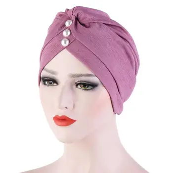 Zgubano čelo biseri turban skp muslimanskih klobuk za ženske turban bonnet femme musulman turbante mujer indijski klobuk