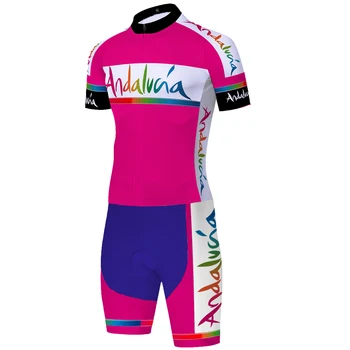 Španija skinsuit kolesarjenje, izposoja kratkimi rokavi jumpsuit ANDALUCIA Triatlon equipacion ciclismo verano hombre 2020 20 D gel blazinico