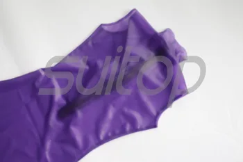 ženske gume obleke trasparent vijolično latex jasno sprednji zip