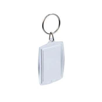100 kozarcev Akril, Plastika Prazno Keyrings Vstavite Fotografijo za Potni list Keychain 46*33 mm DIY Keychain Split Obroč Ključnih Verige