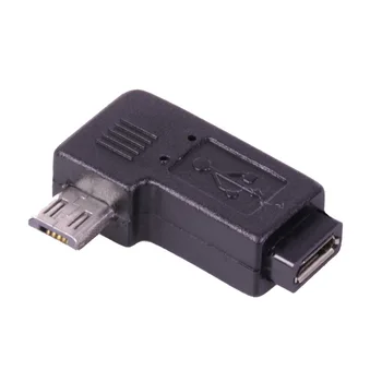 100 kozarcev Micro USB moški vtič Micro USB Ženski priključek Mikro USB moški ženski Konektor, 90-Stopinjski Komolec adapter