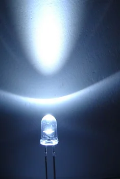 1000 kos 3 MM BELA LED Pregledne Voda Jasno Krog led, 3 mm, Hladno Bela 3V Svetleče Diode Žarnice