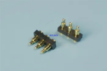 10pcs Spomladi naložen skakal pin priključek 3 Pin Igrišču 2.54 mm Površinska montaža PCB SMT medenina material Zlato 1u baterije priključek