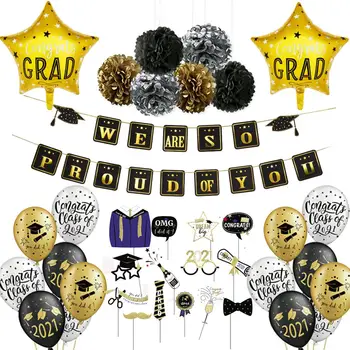 11pcs Diplomi 2021 Nastavite Latex Baloni Visi Ponosni Ste Banner Diplomi Oseb Photo Booth Rekviziti Ozadje Odlikovanja