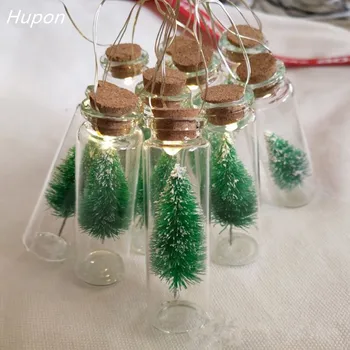 1M 10pcs Mini Božično Drevo LED Niz Vila Luči Steklenici Obesek market božič Garland Božič Okraski za Dom Novo Leto Darilo