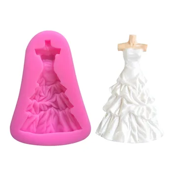 1PC poročne poročna obleka, večerna obleka, krilo vzorec silikonski izmišljati torto plesni gline obrti dekoracijo orodja