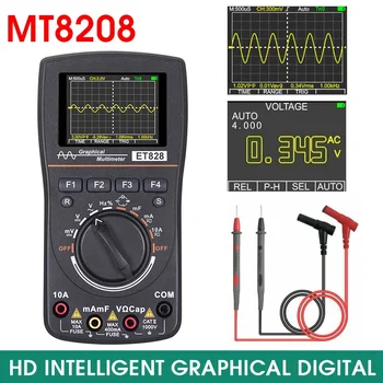 2.5 MHz MT8208 HD Inteligentni Grafični razširljiv odprtokoden Multimeter 2 v 1 W Električni Instrumenti Črna