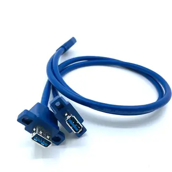 2 x USB3.0 Dual Port USB 3.0 Ženski Vijak Gori Plošča Tip matične plošče 20Pin Kabel PC Primeru kabli 20 pin 80 cm