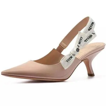 2020 nove sandale strani prazne lok vozel ženske čevlje pismo, v visokih petah ženske modni visoke pete sandala