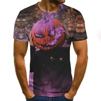 2020 nove T-shirt 3D moški T-shirt grozo lobanje Halloween buče lobanje 3D moški/ženske T-shirt hip-hop stilu