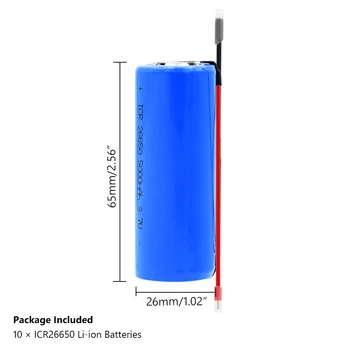 26650 Litij-elektronska cigareta akumulatorska baterija high-odvajanje tekočega + DIY Linie Baterije 3,7 V 5000mAh Za Svetilko