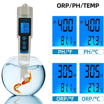 3 v 1 ORP in pH TEMP Meter Vode Detektor Multi-parameter Digital Tri-Meter Vode, Kakovost Zaslona Tester z ozadja 40%popusta