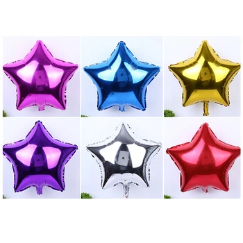 35Pcs Zvezda Oblike Folijo Mylar 18In Baloni,Sedem Barv Pentagram Balon za Rojstni dan & Poročni Dekoracijo