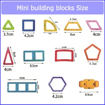 38pcs Mini Magnetni Bloki Magnetni Oblikovalec Model Magnetni Bloki Izobraževalne Gradnje 3D Igrače Za Otroke