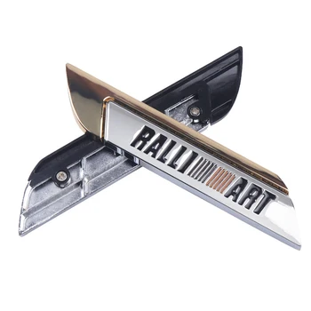 3D Kovinski Avto ralliart logo Grb Značko Nalepko Fender Strani Zadaj prtljažnik Nalepke Za Mitsubishi ralliart Lancer 9 10 Asx Outlander