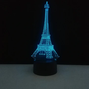 3D Pisane namizne Svetilke, USB LED Svetilke Francija Pariz, Eifflov Stolp Razpoloženja, Nočne Luči Spalnica Poročno Dekoracijo Doma Počitnice Dekor