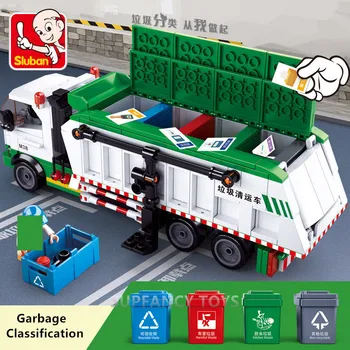 432Pcs Mesto Smeti Razvrstitev Tovornjak Avto, 100 Kartic gradniki Določa Brinquedos Playmobil Izobraževalne Igrače za Otroke