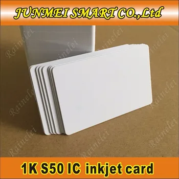 50PCS Inkjet Tiskanje Plastičnih Belih PVC Kartice Z S50 ISO RFID Za Epson Tiskalnik Canon