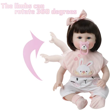 56 cm Humanoid Bebe Rodi Punčko 22 palčni Realne Silikonski Malčka Srčkan baby Bonecas modi Dolge Lase, Oblačila, Igrače za otroke
