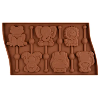 6 Votlini Živali Oblikovan Lollipop Plesni Žaba Opica Silikonsko Plesni Čokolado Torta Dekoraterstvo Orodja H888